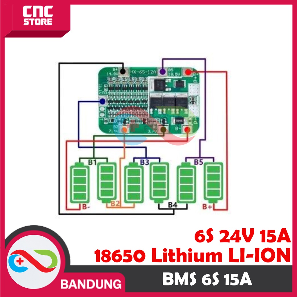 BMS 6S 15A 24V CHARGER 18650 LITHIUM LI-ION BATTERY