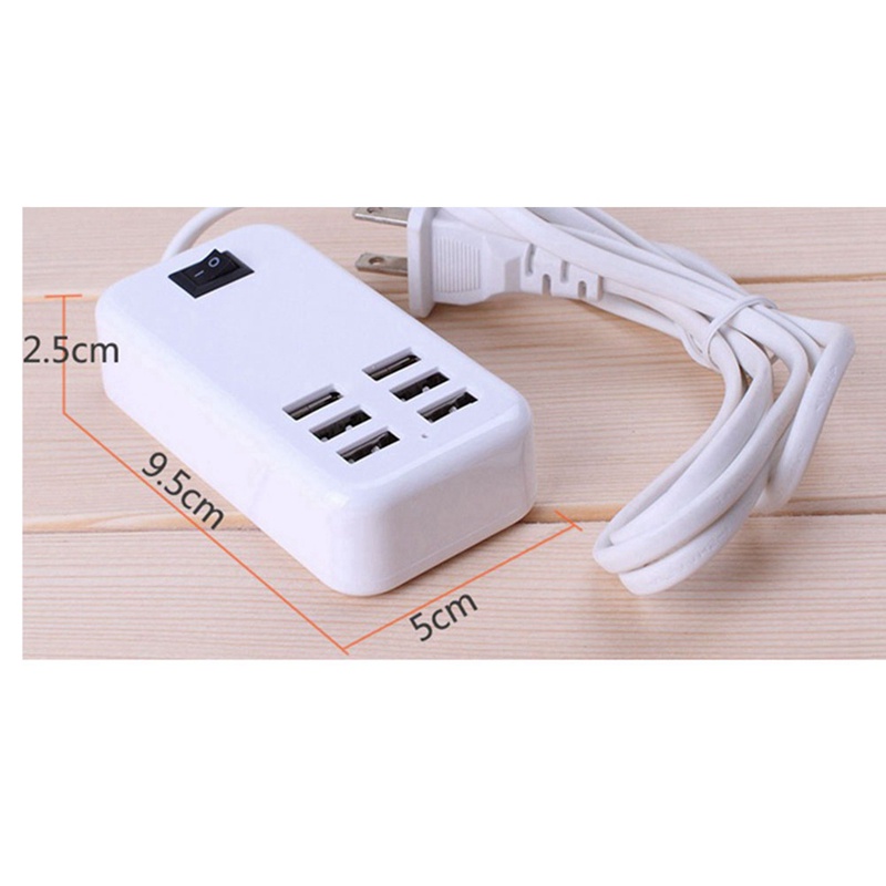 6 Port USB Ponsel 10W 2A Soket Dinding Desktop untuk Adaptor Daya untuk Steker AS IPhone