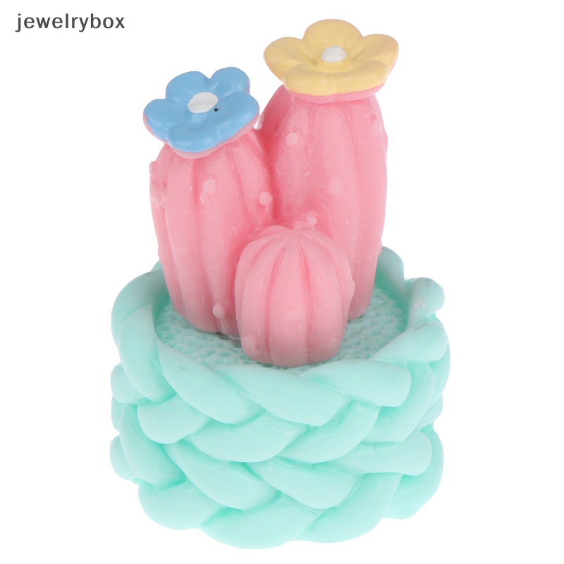 [jewelrybox] 1pc Resin Mobil Kaktus Pot Kelinci Ornamen Aksesoris Konsol Pusat Otomatis Butik