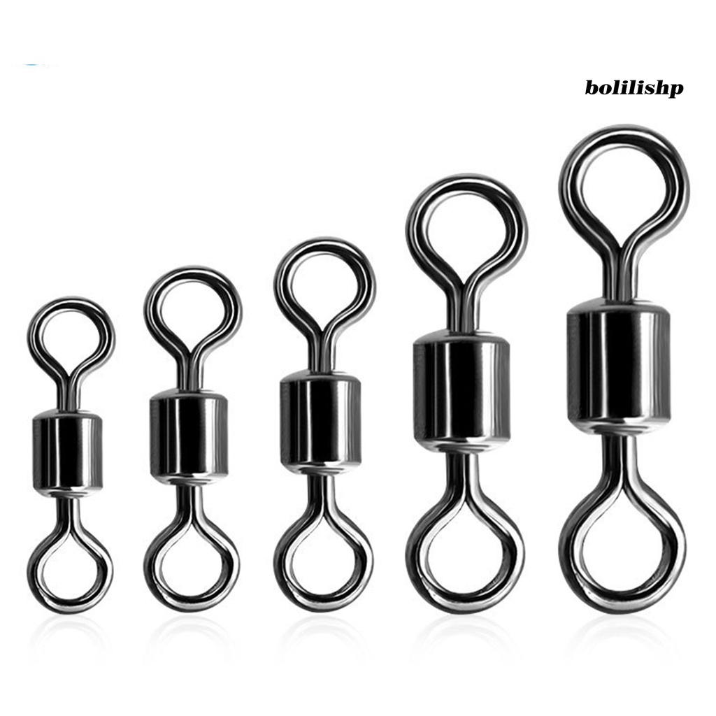 Bo-210pcs/set Konektor Memancing Tahan Karat Kuat Menarik Kekuatan Kecepatan Tinggi Angling 8-ring Fishhook Snap Konektor Memancing Luar Ruangan