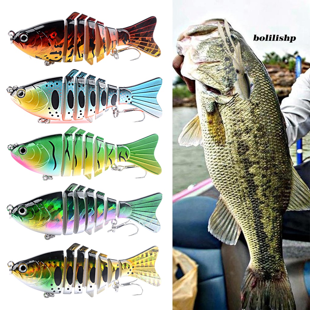 Bo-9.5cm/15g Umpan Palsu 3D Fisheye Simulasi Tujuh Bagian Umpan Ikan Profesional Fishing Tackle Universal Fishing Lure Umpan Keras Pancing Laut Untuk Outdoor