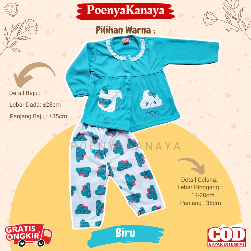 Setelan Baju Bayi Piyama Bayi Panjang Perempuan AWAN Angela Kids 6-18 bulan SPY06