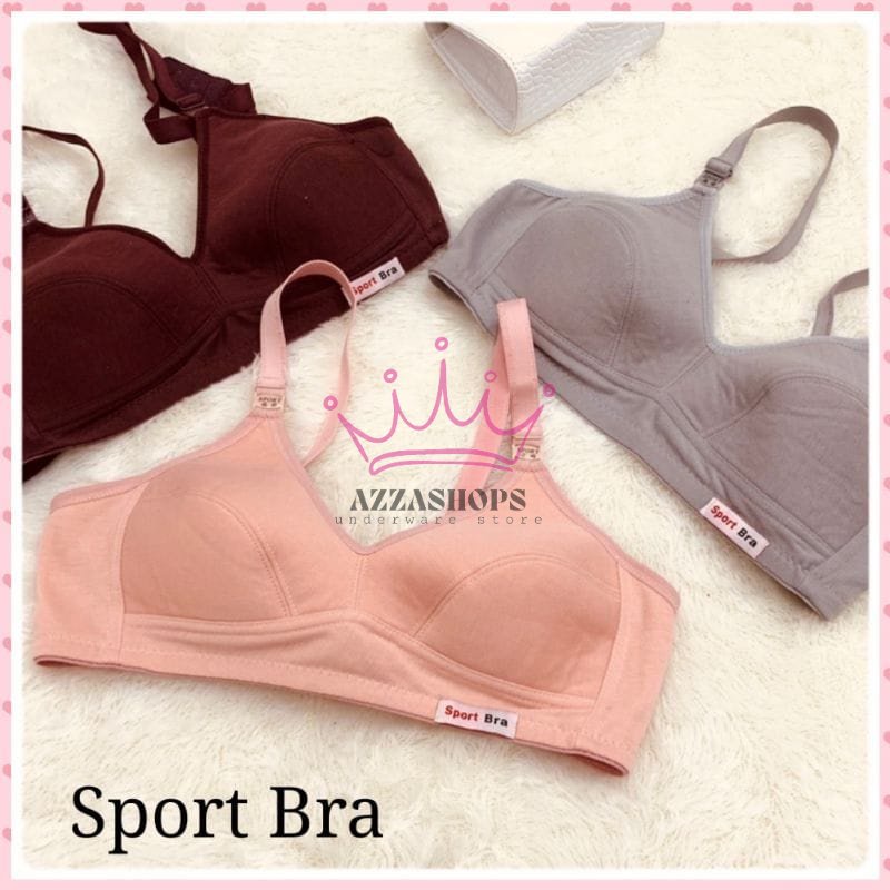 BRA Sport / BH Jumbo kait 2 wanita Ukuran 40 - 42 Tanpa Kawat busa tipis