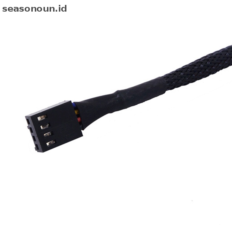 Seasonoun Tembaga 2arah PWM 4Pin/3Pin Kipas Komputer Lengan Splitter Kabel Ekstensi 27cm.