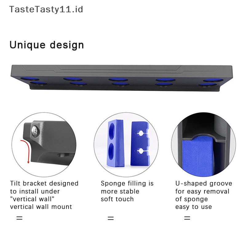 Tastetasty Fishing Rod Holder Rak Batang Dinding Vertikal Simpan Hingga 10batang Tempat Alat Penyimpanan Joran Pancing 4warna.