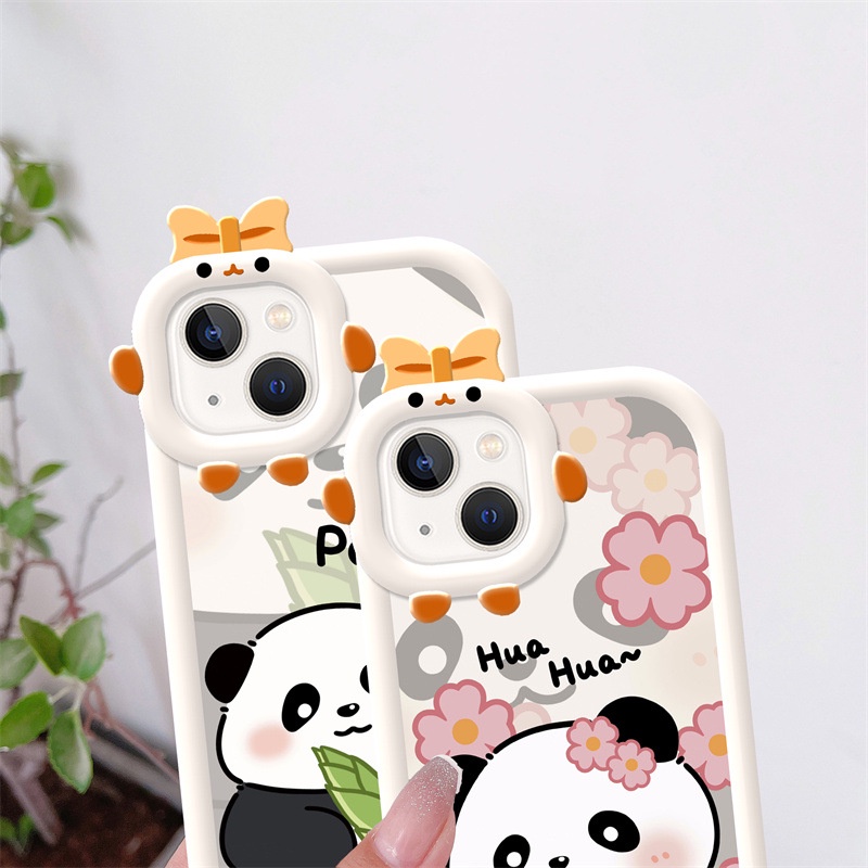 IPHONE Casing Ponsel Desain Lensa Monster Kecil Untuk Iphone14 13 12 11 Pro Max Xr Xs7 8 6 14 Plus Sarung Bantal Udara Kartun Panda