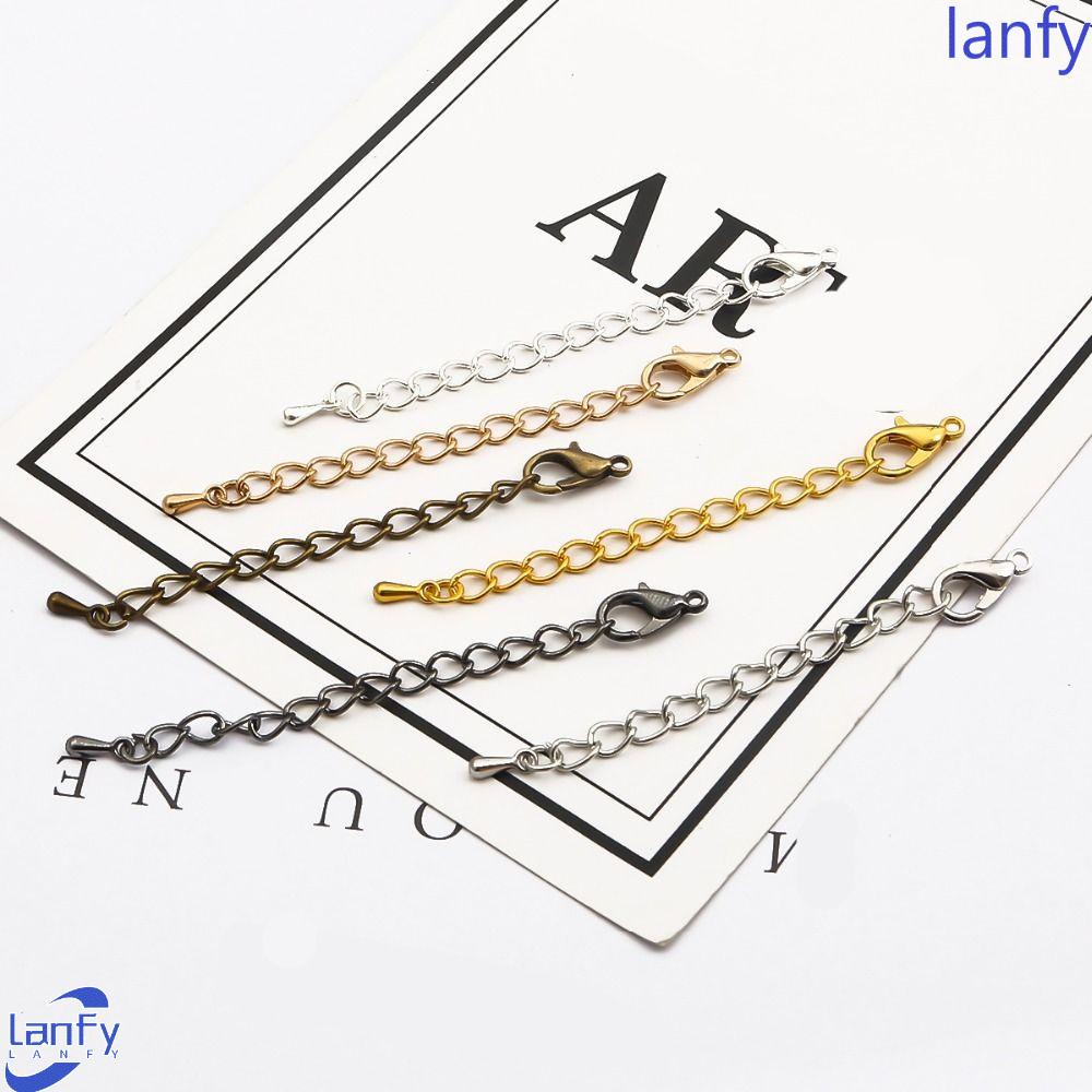 Lanfy Extension Chain 20pcs Kalung Gelang Tetes Air Lapis Emas DIY Lobster Clasps Connector