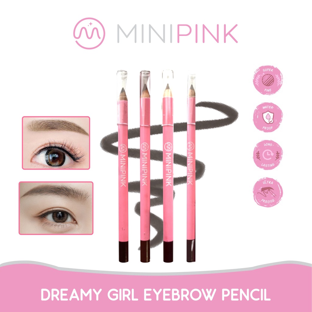 MINIPINK Pensil Alis Lembut Dreamy Girl Eyebrow Pencil Waterproof Long Lasting MP009