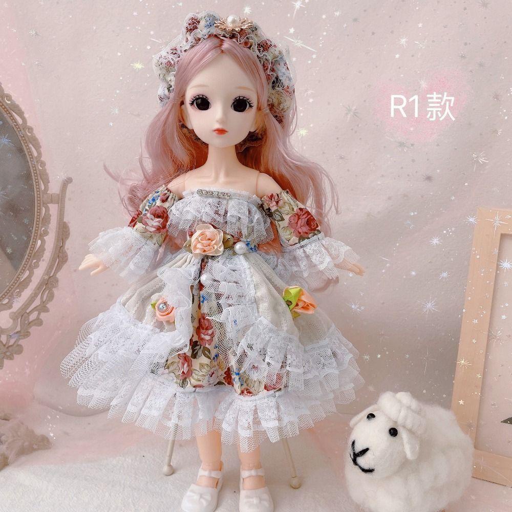 REBUY Rebuy Molly Boneka Anak Perempuan 12inch Lucu Diy Mata Besar 13sambungan Baju Sambung Bergerak Dandan Bjd1/12Set Mainan Princess BJD Doll