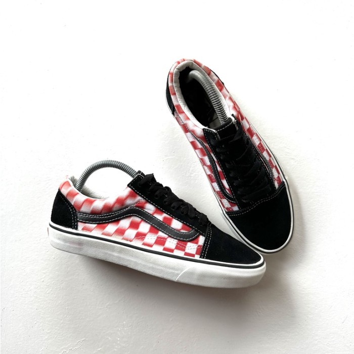 SEPATU VANS OLD SKOOL BLUR CHECKERBOARD SIZE 40