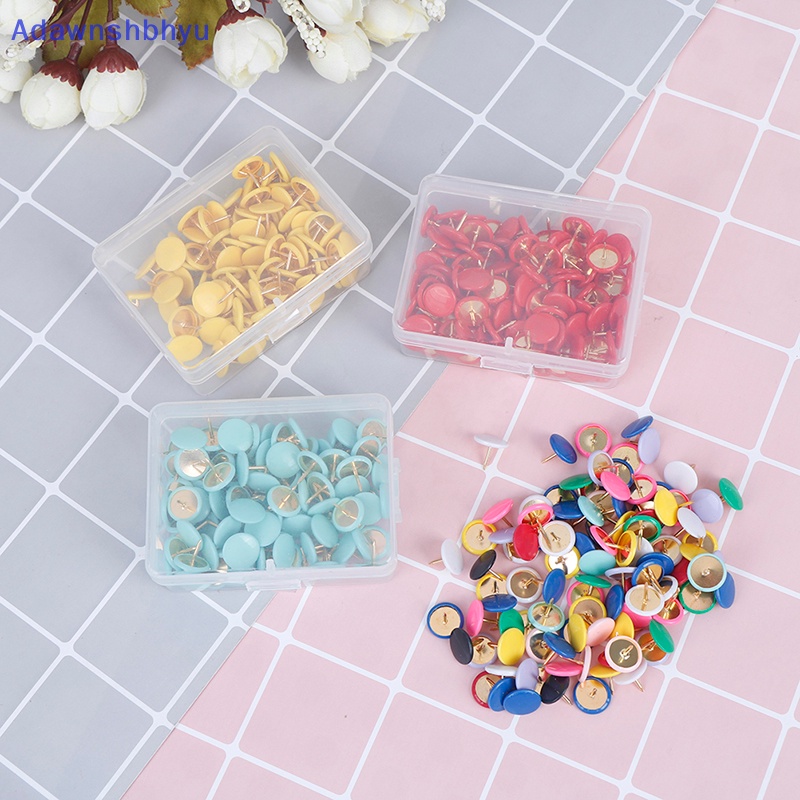 Adhyu 100Pcs Pin Dorong Bulat Papan Pengumuman Map Thumb Tacks Point Bulle Drawing  Id