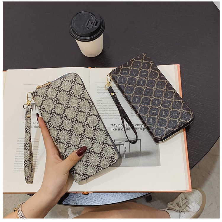 Dompet Panjang Wanita Zipper  Fashion Stylish Simple Dompet Clutch Cewek  Resleting Tas HP BAO107