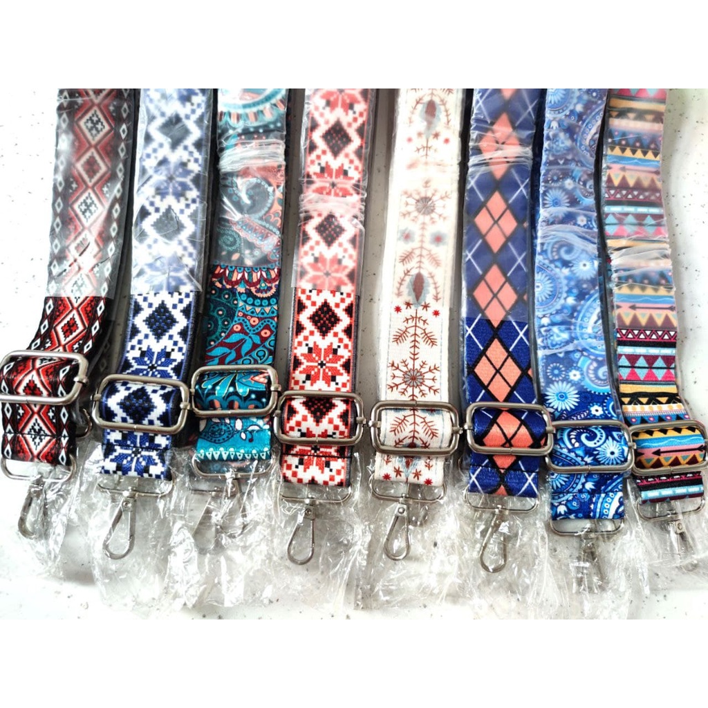 LONGSTRAP/tali slempang motif /TERLARIS/JAWATIMUR /PL 12-40/ uk 38x120 cm  nikel