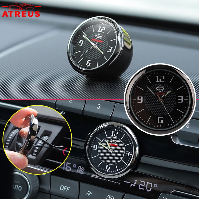 Nissan Mobil Mini Quartz Clock luminous Interior Center Console Vent Clock Dekorasi Untuk Nissan March Juke Skyline Terra Livina Note Xtrail Magnite Kicks Navara Serena Leaf