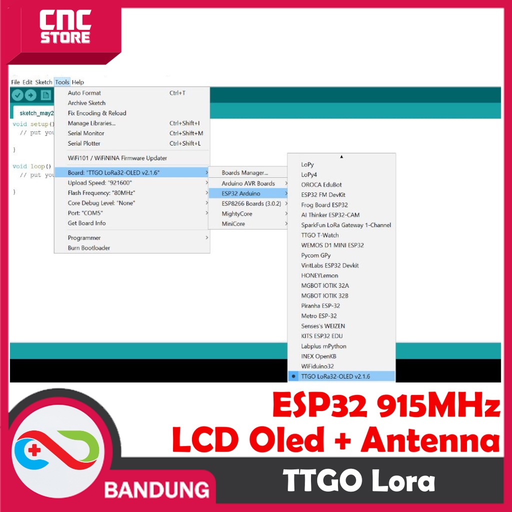 TTGO LoRa ESP32 915MHz SX1276 LCD OLED Bluetooth WIFI Antenna