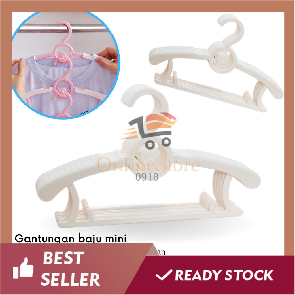 OS -H305- Gantungan Baju Mini - Gantungan Baju Bayi - Gantungan Plastik Mini Baju Bayi