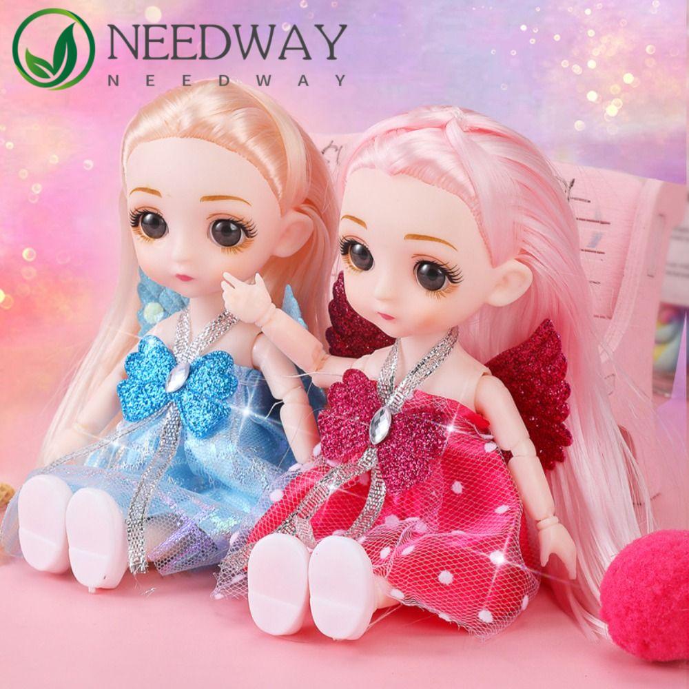 Needway   Molly Boneka Anak Perempuan Mata Besar Diy Girl Princess BJD Doll Dengan Baju Dan Sepatu Pakaian Dress Up Anak Princess Model Mainan Set