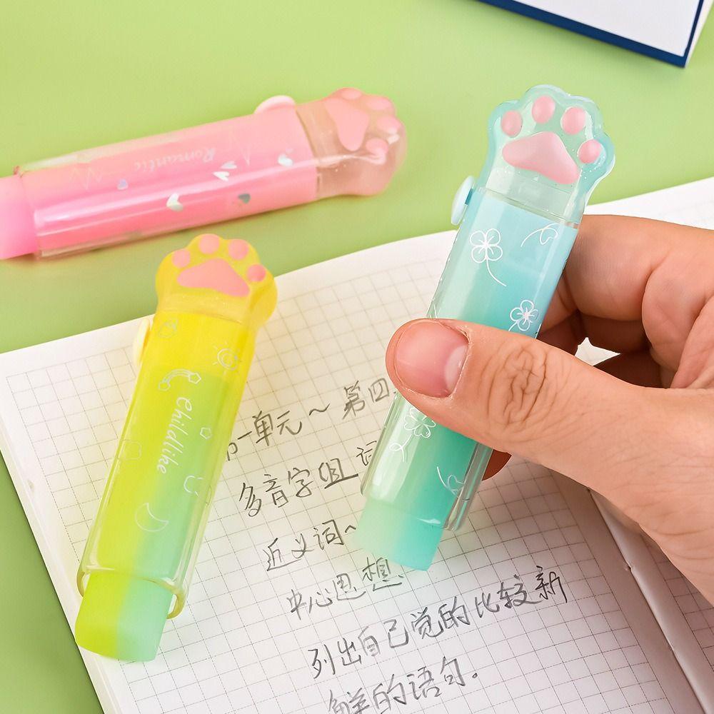 Agustina Push Pull Eraser Tanpa Debu Kawaii Traceless Siswa Alat Tulis Sekolah Kantor Alat Menyeka Cakar Kucing Jelly Eraser