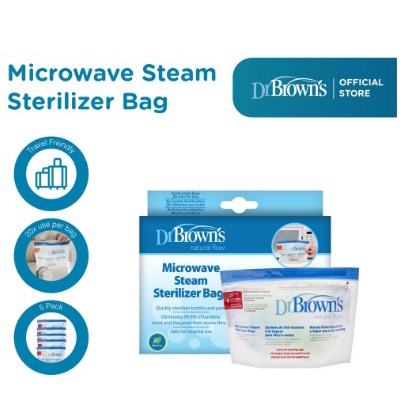 Dr.Brown's Microwave Steam Sterilizer Bag, 5-Pack (20 uses per Bag) / kantong steril