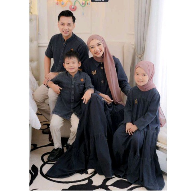 Famset Four season by Urfimutiyaro - OPEN PO - famset denim polos koko denim gamis Denim untuk dewas