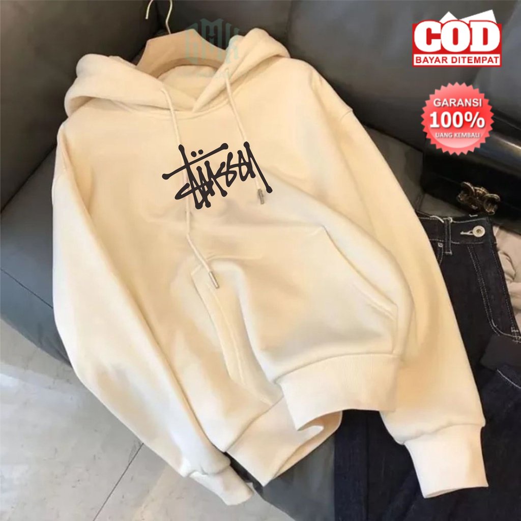 Warna Trend Hoodie Pria Keren M - 5XL Sweater Hodie Switer Hitam Cream Bahan Fleece Kekinian