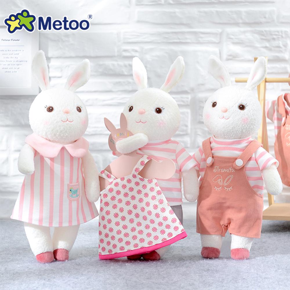 Timekey Metoo Anak Perempuan Rumah Bermain Boneka Kelinci Manis Mewah Pakaian Boneka Berubah Hewan Lucu Untuk Anak Angela Doll Ulang Tahun Mainan Natal E1O3