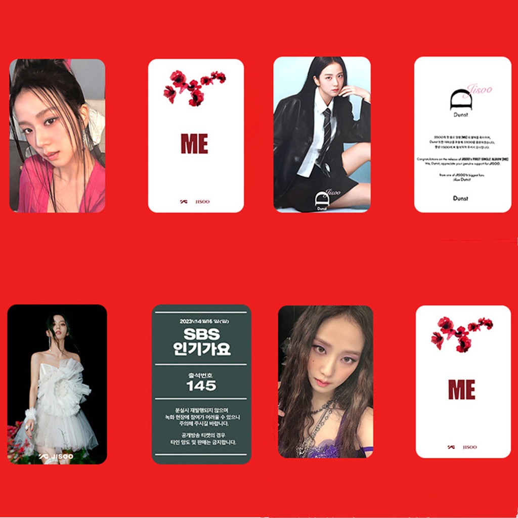 4-5pcs/set JISOO Album ME Photocards FLOWER Lomo Kartu SBS Kpop Postcards Koleksi Spesial