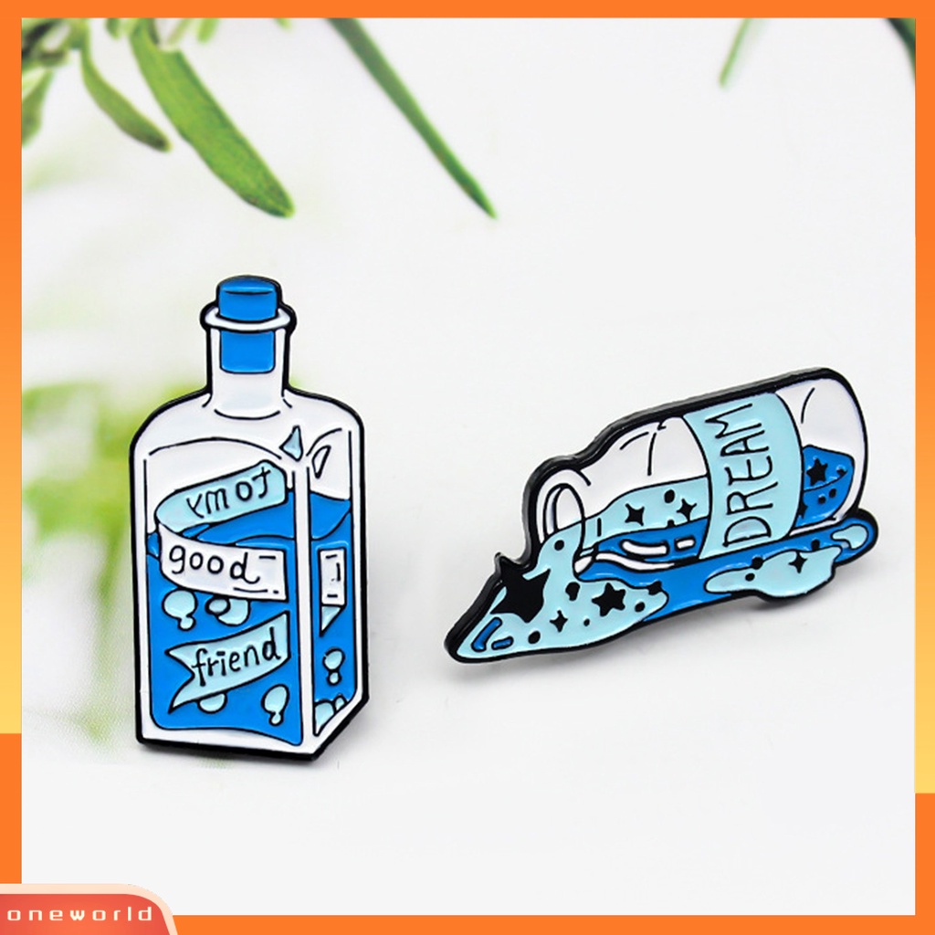 [ONE] Lapel Pins Huruf Ringan Bergaya Drift Botol Bros Pin Pakaian Dekor