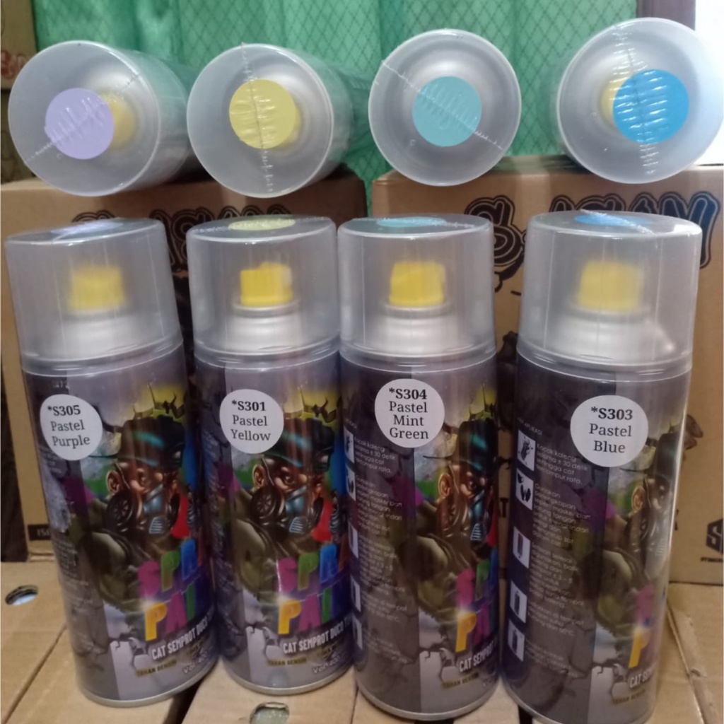 SASIN Spray Paint Cat Semprot Duco Terbaik Pilok PIlox Warna Pastel Yellow Pink Blue Mint Green Purple dan Orange (400ml / 400cc-BESAR)