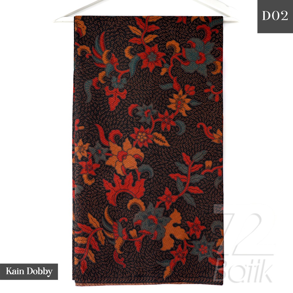 KAIN BATIK PREMIUM Dobby Motif Kembang Warna Orange Hijau Hitam Dolbi Dobi Doby Viscos 723744 Cap 72 Jarik Jarit Samping Kebat Panjang Batik Dobby Modern Premium Bahan Seragam Batik Pernikahan Kantor Keluarga Murah Kamen Jadi Batik Bali Lembaran