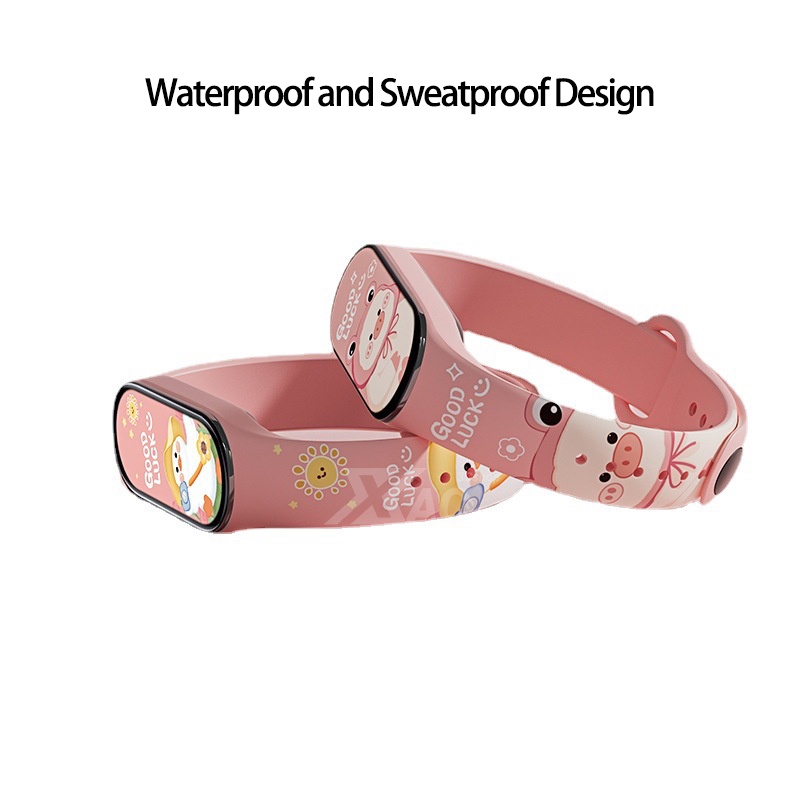 Watchband For Mi Band 7 6 5 4 3 Bracelet Xiaomi Mi Band 5 4 Strap Silicone cartoon Replacement Wristband Smartwatch Accessories