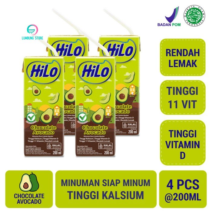 

HiLo Chocolate Avocado 200ml (4 pcs) Ready to Drink Tinggi Kalsium
