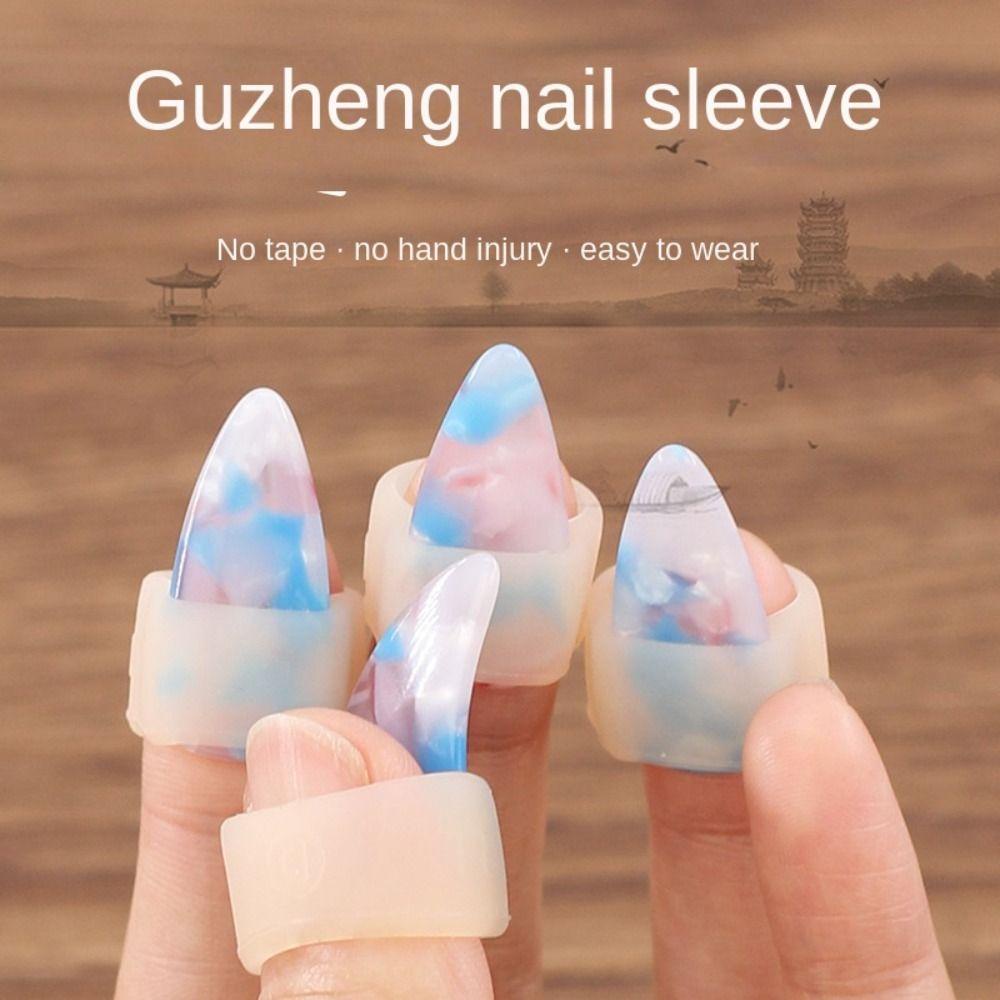 Augustina Guzheng Nail Cover Set Silikon Untuk Tangan Kiri Finger Picks Guzheng Praktek String Instrumen Aksesoris Alat Musik Penutup Pelindung Kuku