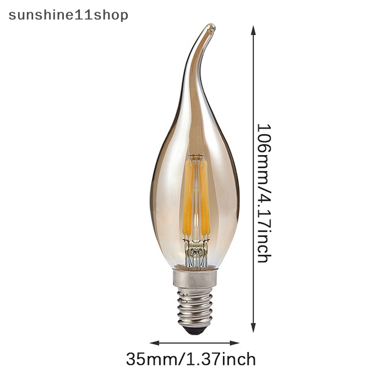 Sho Vintage Brown Tail Edison LED Retro Bulb C35 Bohlam Edison Suasana Gaya Hias Lampu Gantung Dekorasi Rumah Lampu Halloween N