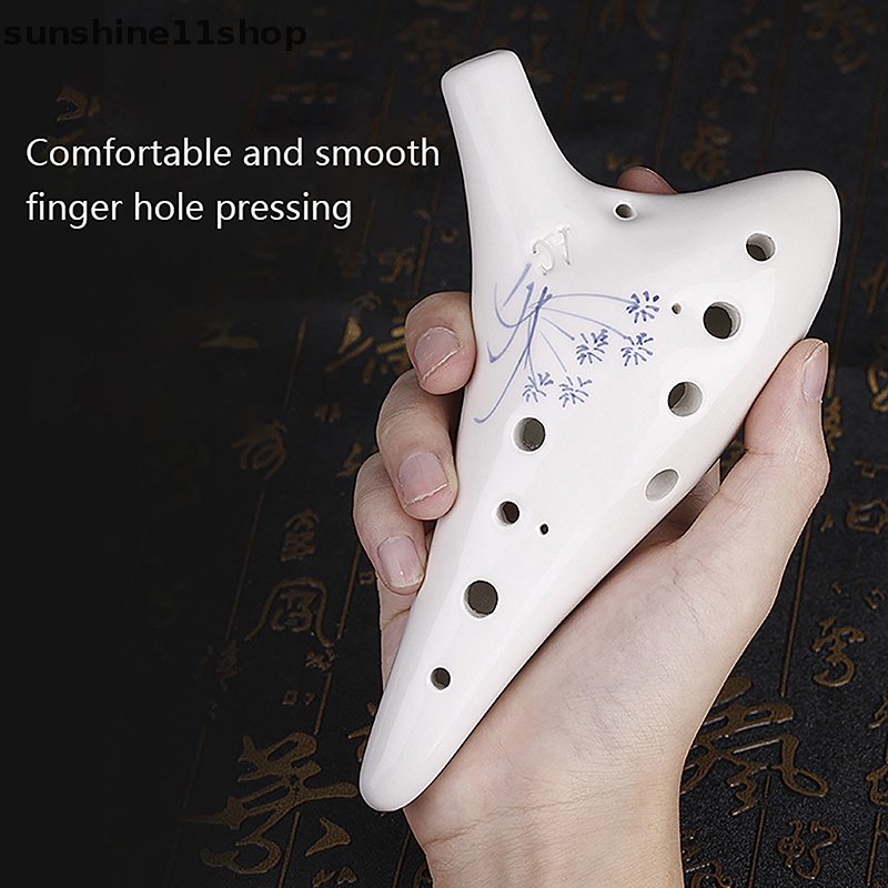 Sho 1Pc Ocarina 12lubang Keramik Alto C Tone Suling Klasik Alat Musik N