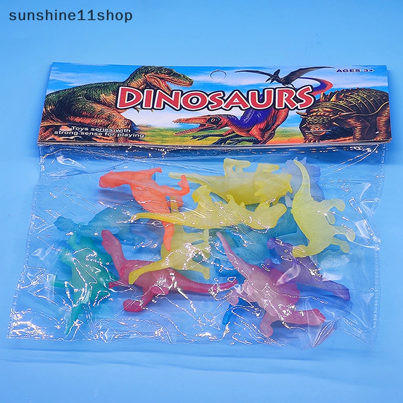 Sho 12 /16 /17Pcs Mainan Luminous Dinosaurus Glow In The Dark Untuk Anak-Anak Model Hewan Mini N