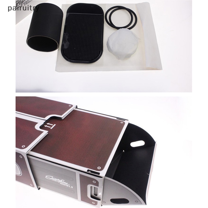 Prt DIY Proyektor 3D Kardus Mini Smartphone Projector Light Novelty Adjustable Proyektor Ponsel Bioskop Portabel PRT