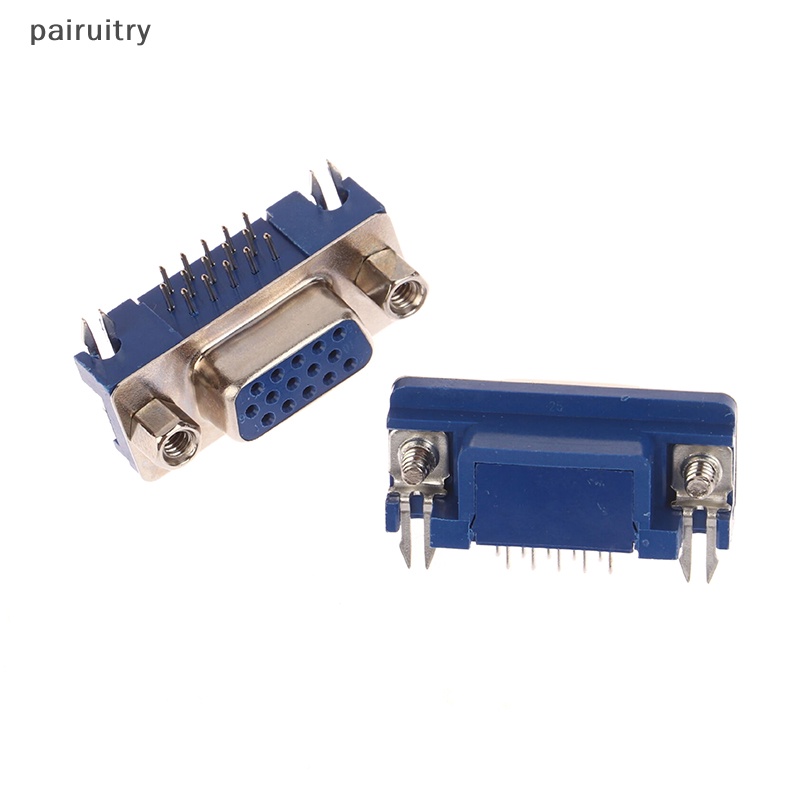 Prt 2Pcs Antarmuka VGA 3.08 DB15 Tiga Baris Lubang 15PIN Dudukan Perempuan Ultra-Tipis HDR15 DR15Pin Soket Konektor Pcb PRT