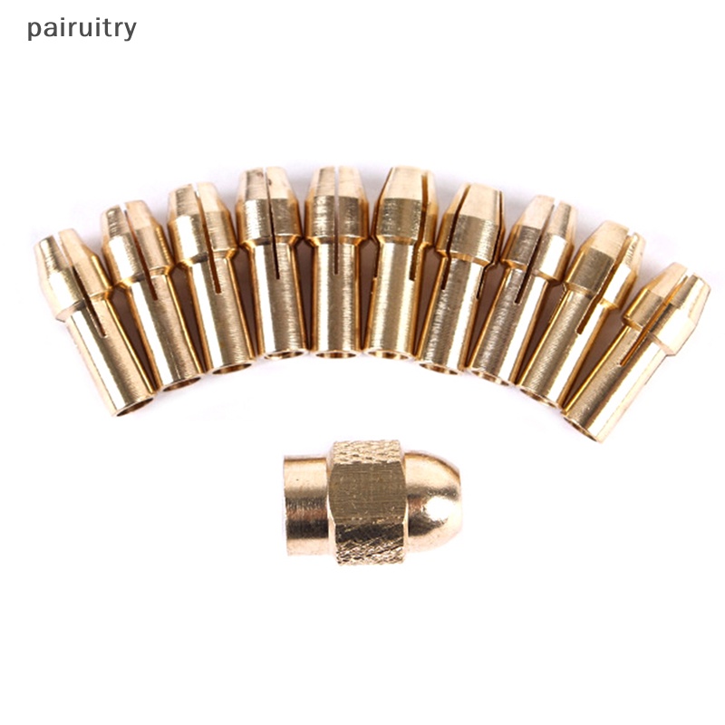 Prt 10 /11pcs Collet Chuck Bor Mini 0.5-3.2mm Diameter 4.8mm Shank Brass Chucks Untuk Dremel Rotary Tool Power Tool Aksesori PRT