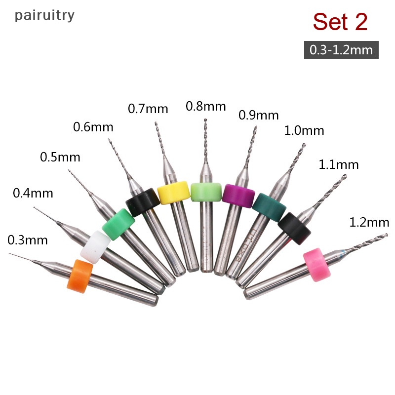 Prt 10pcs /Set 0.1mm-1.2mm Kualitas Tinggi Paduan Keras Papan Sirkuit Cetak PCB Carbide Micro Drill Bits Alat 0.1mm 1.2mm PRT