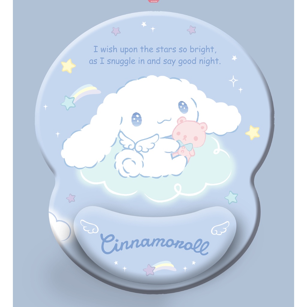 Kawaii Sanrios Cinnamonroll Kartun Gelang Mouse Pad Dengan Pergelangan Tangan Melindungi Anti Slip Silikon Alas Meja Hadiah [ZXL]