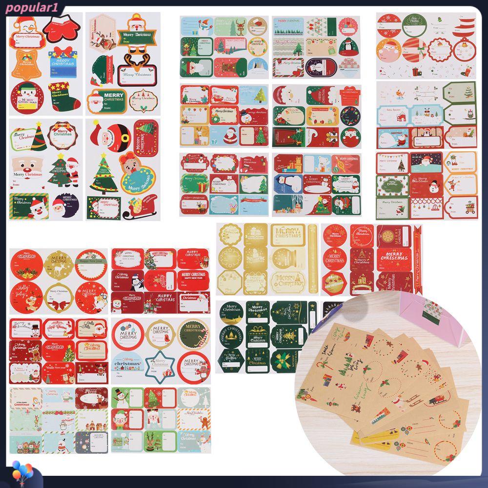 Populer 1Set Kertas Hadiah Stiker Handmade Cookie Candy Tag Sealing Self Adhesive Xmas Ornament