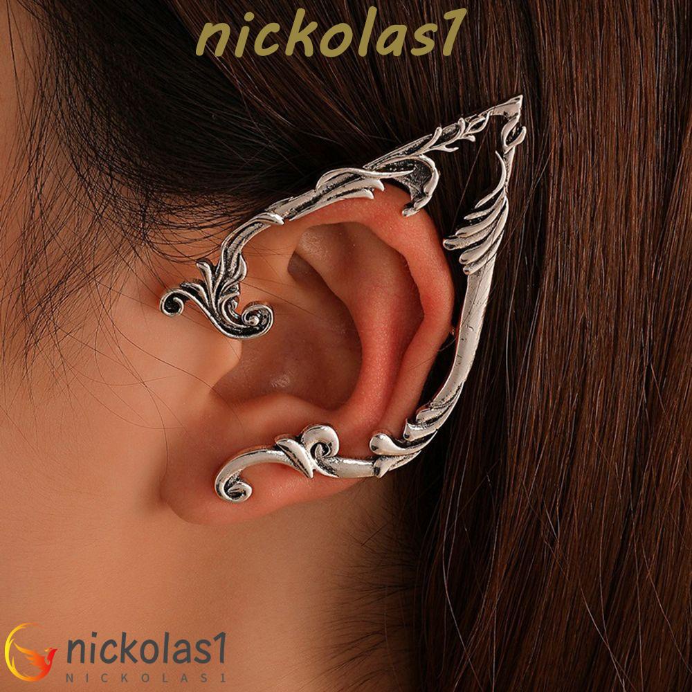 Nickolas1 Gothic Elves Manset Telinga Kepribadian Hip Hop Ear Hook Warna Solid Klip Anting Alloy Korea Klip Tulang Telinga