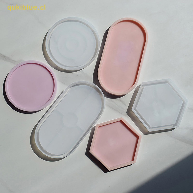 Qukiblue Tray Cetakan Kotak Penyimpanan Cetakan Silikon DIY Coaster Crystal Mold Asbak Pot Cetakan cl