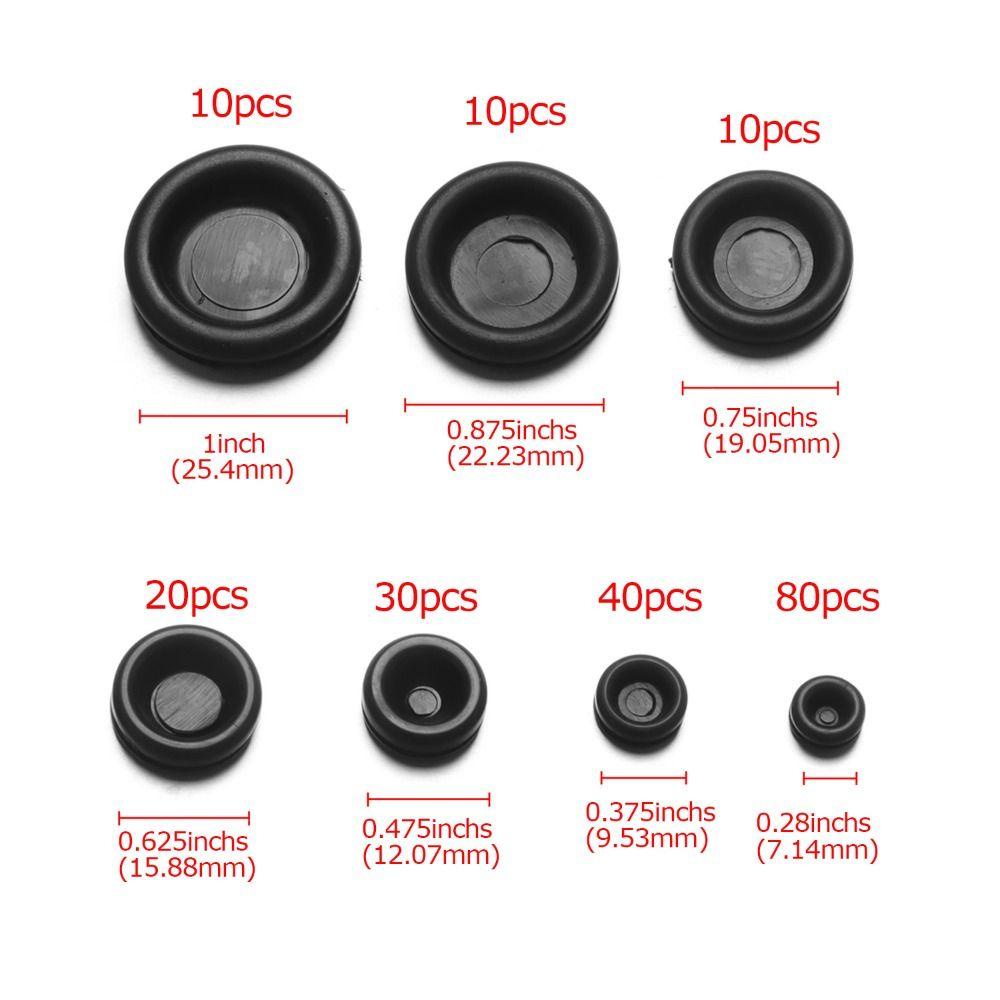 TOP 200pcs Rubber Grommet Reparasi Otomotif Untuk Untuk Steker Kawat, Kabel Firewall Lubang Plug Set Colokan Lubang Solid