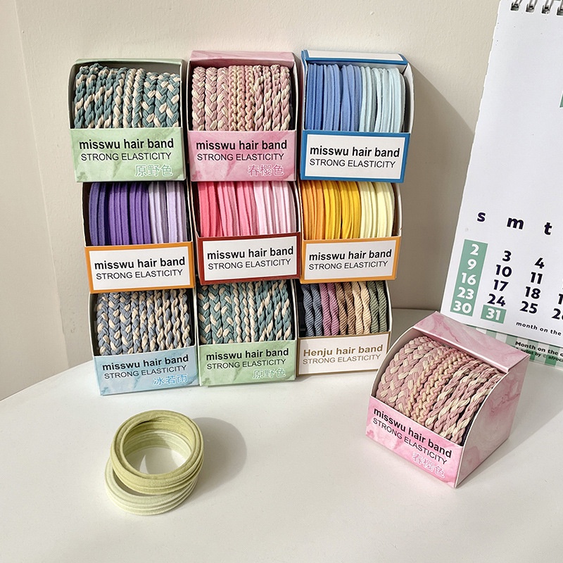 10 isi Dasi Wanita Pita Karet Korea Tali Kuncir Ekor Kuda Sederhana Ikat Rambut Elastic Band