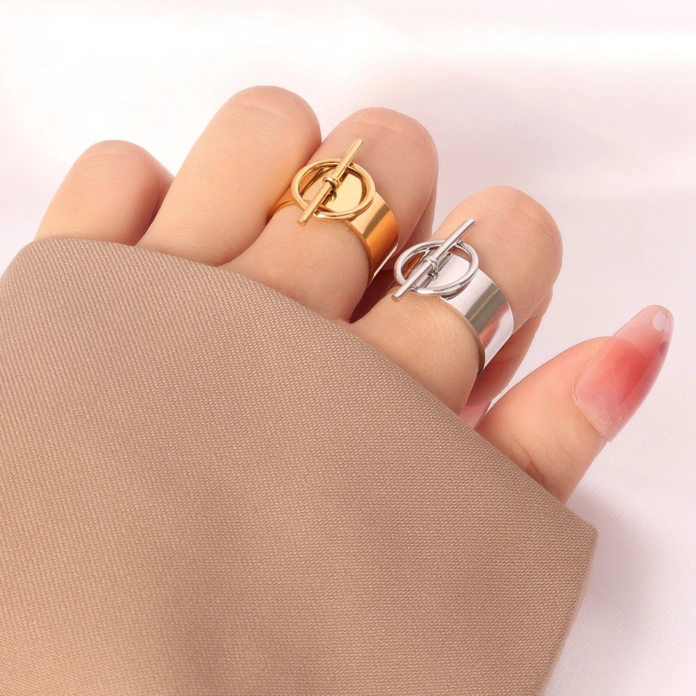 Cincin Jari Fashion Gaya Perancis/ Cincin Terbuka Yang Dapat Disesuaikan Sederhana Elegan/ Hadiah Perhiasan Kepribadian