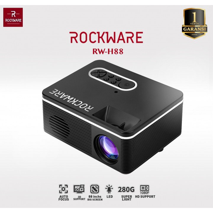 AKN88 - ROCKWARE RW-H88 - Mini Portable LED Projector 1000 Lumens YG300 Killer