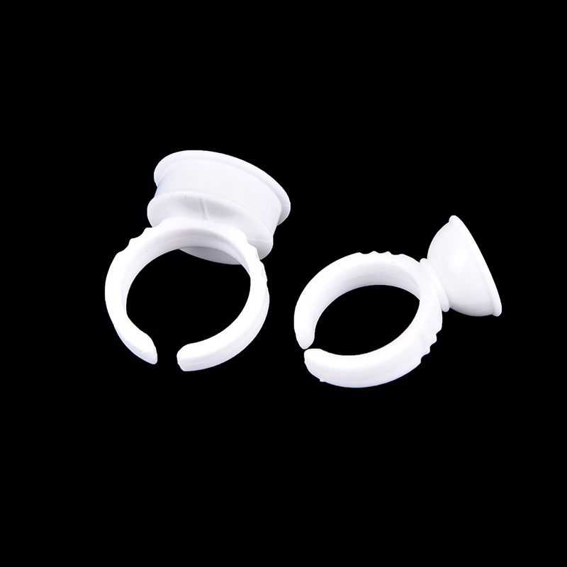 (drea) 50pcs Palet Cincin Holder Lem Sekali Pakai Untuk Pigmen Tato Eyelash Extension //