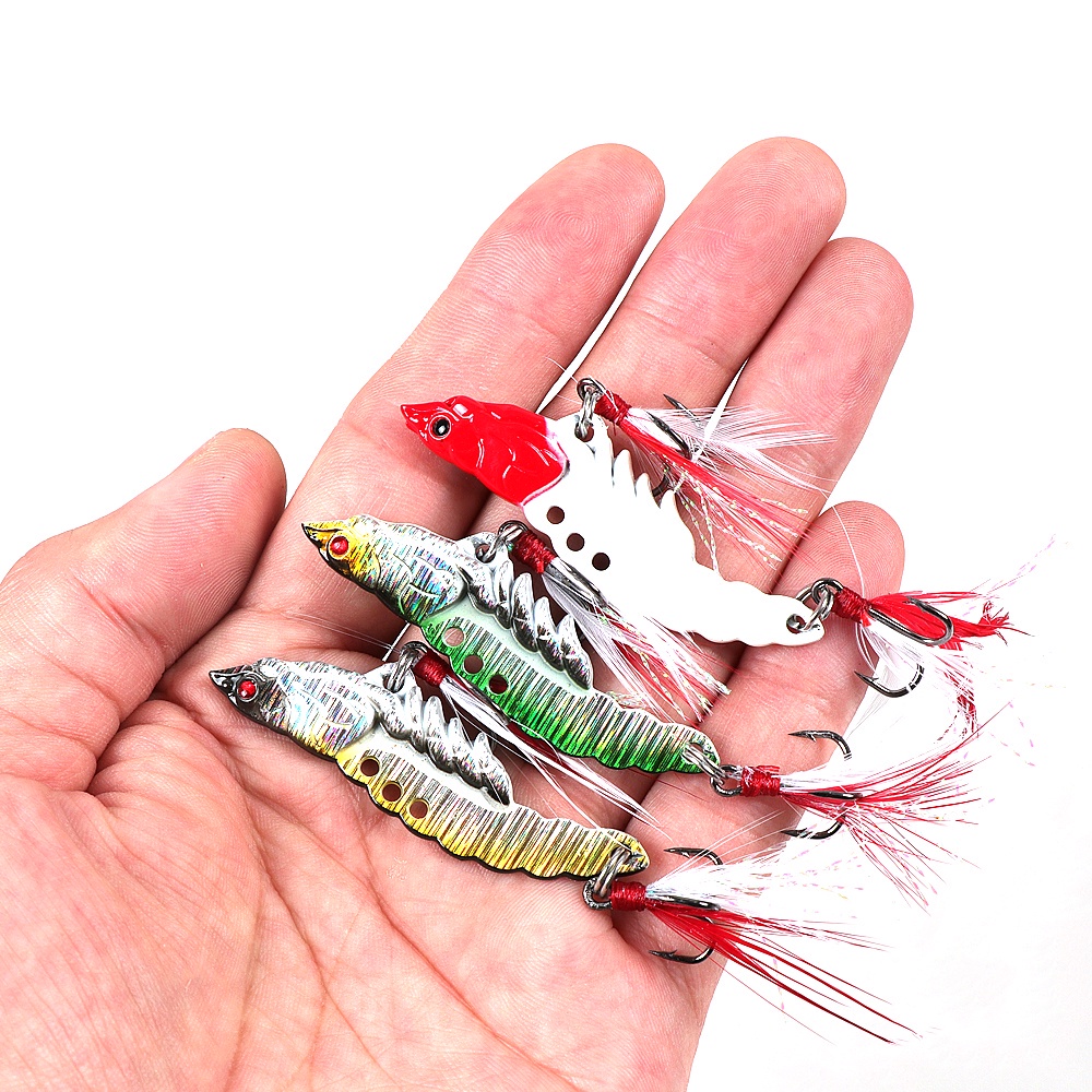 Jig Pancing 5g /7g /10g /14g Udang VIB Lure Metal Umpan Untuk Trout Bass Salmon Umpan Air Tawar Air Asin Tembakan Panjang